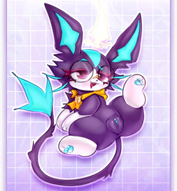 anus big_ears eyewear female feral genitals glasses looking_pleasured lying open_mouth presenting simple_background solo tail vulva wayletuwu league_of_legends riot_games tencent battle_principal_yuumi yuumi_(lol) domestic_cat felid feline felis mammal colored hi_res
