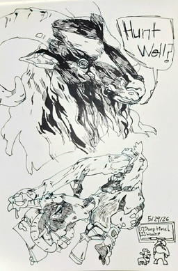 4_arms 4_horns animal_genitalia animal_penis anthro ball_fondling ball_suck ball_worship balls big_balls big_penis blood bodily_fluids body_worship caprine_genitalia caprine_penis dominant dominant_male duo fondling genital_fluids genital_worship genitals handjob horn huge_balls huge_penis lemon_testicles male male/male multi_arm multi_horn multi_limb oral penile penis precum scar sex size_difference submissive submissive_male sucking sheepdoll666 caves_of_qud abel_(sheepdoll666) mamon_souldrinker_(caves_of_qud) bovid caprine domestic_sheep goat goatfolk_(caves_of_qud) jacob_sheep mammal sheep traditional_media_(artwork)