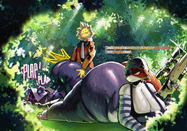 ambiguous_penetration anthro anthro_penetrated big_breasts big_butt black_eyeshadow bodily_fluids bottom_heavy breasts butt clothing coat eyeshadow female female_anthro from_behind_position grass group gun holding_object holding_weapon huge_breasts huge_butt huge_hips huge_thighs humanoid_on_anthro humanoid_penetrating humanoid_penetrating_anthro hyper hyper_butt hyper_hips hyper_thighs larger_female larger_penetrated lying makeup male male/female male_humanoid on_front on_grass on_ground outside overweight overweight_anthro overweight_female parka penetration plant plap prone_bone_position purple_eyes ranged_weapon rifle scarf sex size_difference smaller_male sniper_rifle speed_bump_position sweat sweaty_butt thick_thighs topwear trio weapon wide_hips yellow_body nemiyakii epic_games fortnite meow_skulls raven_team_leader sunspot_(fortnite) bear calico_cat domestic_cat elemental_creature elemental_humanoid felid feline felis humanoid mammal absurd_res hi_res