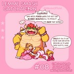 1:1 bisexual blonde_hair bowser clothed clothing cosplay crossdressing crossover crossover_cosplay dialogue digital_media_(artwork) ear_piercing elf english_text female genitals girly group hair horn humanoid humanoid_pointy_ears hylian koopa light_body light_skin link long_hair male male/female mario_bros metroid nikotoofficial nintendo open_mouth open_smile penis piercing ponytail princess_peach red_hair samus_aran scalie signature simple_background smile speech_bubble super_smash_bros. text the_legend_of_zelda trio