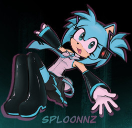 accessory alternate_color anthro armwear blue_body blue_eyes blue_fur boots bottomwear clothing cosplay crossover_cosplay detached_sleeves eyelashes female footwear fur gloves gradient_background handwear looking_at_viewer necktie open_mouth open_smile pleated_skirt shirt shoes simple_background skirt smile smiling_at_viewer solo topwear twintails_(hairstyle) sploonn sega sonic_the_hedgehog_(series) vocaloid yamaha_corporation amy_rose hatsune_miku eulipotyphlan hedgehog mammal crossover full-length_portrait portrait