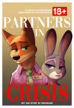 anthro duo female male male/female remurawr disney zootopia judy_hopps nick_wilde canid canine fox lagomorph leporid mammal rabbit absurd_res comic cover cover_art cover_page hi_res