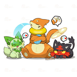 ambiguous_gender anthro black_body black_fur black_tail blush dipstick_tail eyes_closed fanning feet feral forked_tail fur green_body green_fur green_tail grey_inner_ear group happy heart_symbol lying markings multicolored_body multicolored_fur open_mouth open_smile orange_body orange_tail red_body red_fur simple_background sitting size_difference smile speech_bubble spinning_tails tail tail_markings tail_motion tailwag trio two_tone_body two_tone_fur unusual_anatomy unusual_tail water wet white_background yellow_eyes tontaro nintendo pokemon buizel felid feline generation_4_pokemon generation_7_pokemon generation_9_pokemon litten mammal mustelid musteline pokemon_(species) sprigatito 1:1 2d_animation animated animated_gif frame_by_frame short_playtime signature watermark