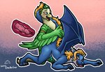 anal anal_penetration anthro blush cutaway femboy genitals internal male male/male penetration penis sex tail tongue tongue_out doesnotexist gyrotech mythology nintendo the_legend_of_zelda farron_(derpamuffin) nyama avian bird dragon mythological_creature mythological_scalie rito scalie hi_res