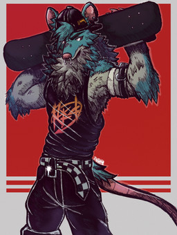 accessory anthro arm_hair armpit_tuft backwards_hat barbell_piercing baseball_cap belt blue_body blue_fur body_hair bottomwear bottomwear_down circular_barbell_piercing clothed clothing ear_piercing ear_ring facial_piercing fingers fur grey_body grey_fur hairy_armpits hat headgear headwear holding_object holding_object_behind_back holding_vehicle jewelry machine male multicolored_body multicolored_fur navel neck_tuft nose_piercing nose_ring orange_eyes pants piercing red_eyes ring_piercing shirt simple_background skateboard slim_male smile solo tail tank_top topwear torn_bottomwear torn_clothing torn_pants tuft two_tone_body two_tone_fur vehicle white_body white_fur jwbash epic_games fortnite kd_rattical_(fortnite) mammal murid murine rat rodent absurd_res colored digital_media_(artwork) hatching_(art) hi_res shaded