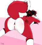 anthro anus big_butt breasts butt clitoris female fur genitals pussy raised_tail red_body red_fur solo tail y_anus conditional_dnp drako1997 trinity_(furbakirkie) canid canine fox mammal hi_res