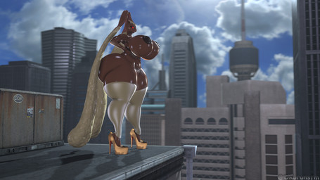 anthro big_breasts big_butt big_ears breasts butt clothing female footwear genitals glowing glowing_eyes high_heels huge_thighs hyper hyper_thighs legwear nipples outside platform_footwear platform_heels public public_nudity shoes solo stockings thick_thighs thigh_highs vulva ok_bruh warfaremachine_(modeler) nintendo pokemon generation_4_pokemon lopunny pokemon_(species) 16:9 3d_(artwork) digital_media_(artwork) hi_res source_filmmaker_(artwork) widescreen