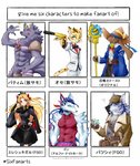 abs anthro armor female fur gesture group gun hand_gesture horn male muscular muscular_male one_eye_closed pecs purple_body purple_fur ranged_weapon text unconvincing_armor v_sign weapon wink harukaze110 alpha_nighthawk fate_(series) lifewonders six_fanarts_challenge tokyo_afterschool_summoners type-moon bathym_(tas) ereshkigal_(fate) gon_(alpha_nighthawk) ose_(tas) patxi_(fate) canid canine canis domestic_dog felid human leopard mammal pantherine wolf yaga english_text hi_res japanese_text meme