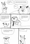 anthro clothing dialogue duo eyewear fur male police simple_background smile speech_bubble sunglasses text uniform white_background bernielover disney zootopia benjamin_clawhauser nick_wilde canid canine cheetah felid feline fox mammal red_fox true_fox black_and_white comic english_text hi_res monochrome