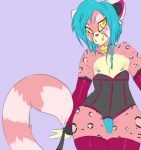 anthro arm_warmers armwear blazie clothed clothing collar corset crossdressing femboy flaccid footwear genitals legwear leopard_spots lingerie male penis piercing socks solo spots stockings tail teasing topwear white_spots wide_hips aoizuri blaze_(zabaniya) ailurid cheetah felid feline hybrid leopard mammal pantherine red_panda hi_res