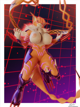 anthro armor big_breasts breasts claws clothing female fur gauntlets genitals gloves handwear metal_claws navel solo stinger stinger_tail tail vulva hiddenmask18 bandai_namco digimon meicrackmon_vicious_mode_(hiddenmask18) digimon_(species) domestic_cat felid feline felis maine_coon mammal meicrackmon meicrackmon_vicious_mode 3:4 3d_(artwork) blender_(artwork) digital_media_(artwork) hi_res