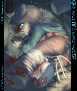 anthro bedroom blood bodily_fluids clothing crying cuff_(restraint) cum cum_inside death drugged drugs female forced genital_fluids grimdark handcuffed handcuffs kidnapping loli metal_cuffs necrophilia panties rape restraints sex snuff solo substance_intoxication tears underwear vaginal young guiltstar canid canine mammal hi_res