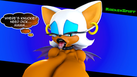 ahegao anthro aroused big_breasts bodily_fluids breasts cock_hungry collar drooling ear_piercing ear_ring fangs female huge_breasts lips looking_pleasured narrowed_eyes open_mouth piercing ring_piercing saliva saliva_on_tongue solo spiked_collar spikes teeth text thick_lips thought_bubble tongue tongue_out rocketspuff sega sonic_the_hedgehog_(series) rouge_the_bat bat mammal 16:9 4k absurd_res english_text hi_res widescreen