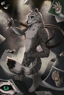 5_toes camera camera_flash feet fur green_eyes grey_body grey_fur pawpads paws photo toes azhax felid mammal pantherine snow_leopard hi_res