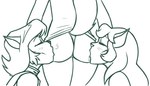 anthro anthro_on_anthro big_butt biped blush blush_lines bodily_fluids butt butt_kiss clothed clothed_anthro clothed_female clothing curved_eyebrows double_kiss eyebrow_through_hair eyebrows eyelashes eyes_closed faceless_anthro faceless_character faceless_female female female/female group hair highlights_(coloring) intraspecies kissing legs_together long_eyelashes long_hair medium_hair panties pantsless pointy_ears prick_ears saliva saliva_on_butt shirt snout standing tail thick_thighs thin_eyebrows three-quarter_view topwear translucent translucent_hair trio underwear upskirt redout hanna-barbera swat_kats callie_briggs felina_feral turmoil_(swat_kats) domestic_cat felid feline felis mammal 2025 black_and_white digital_drawing_(artwork) digital_media_(artwork) monochrome
