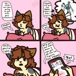 anthro call electronics female phone simple_background smile text katlovesshrimp bacterial_contamination_(song) vocaloid bramble_(katlovesshrimp) calne_ca hatsune_miku domestic_cat felid feline felis mammal 1:1 comic english_text