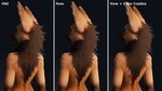 anthro black_background brown_body brown_fur comparison female fur hair looking_away mane mane_hair multicolored_body multicolored_fur orange_body orange_fur rear_view simple_background solo standing ruaidri tahlia_(ruaidri) canid canine mammal maned_wolf 16:9 2023 3d_(artwork) digital_media_(artwork) hi_res widescreen