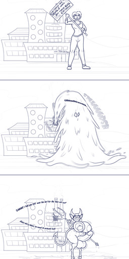 angry bottomwear breast_expansion breasts building clothing dialogue erection expansion female footwear ftg_transformation fti_transformation gender_transformation genital_growth genitals goo_transformation growth gynomorph hair holding_object holding_sign hooves horn horn_growth intersex nipple_piercing nipple_ring nipples nude open_mouth pants penis penis_growth piercing ring_piercing shirt shoes short_stack short_stackification shrinking sign size_transformation solo spade_tail species_transformation standing surprised tail tail_growth text toonification topwear transformation daniel_kay demon human mammal 2025 absurd_res digital_media_(artwork) english_text hi_res