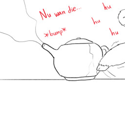 ambiguous_feral ambiguous_gender dialogue feral kettle mostly_offscreen_character motion_lines not_furry_focus red_text solo steam text yellowcottoncandy030 fluffy_pony fluffy_pony_(species) mammal 1:1 2025 broken_english digital_drawing_(artwork) digital_media_(artwork) english_text hi_res