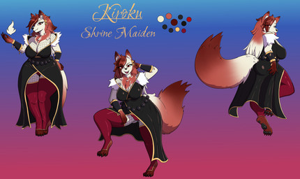 anthro armor arrogant beads big_breasts big_butt blep bracers breasts butt chest_tuft clothing curvy_figure dress ear_piercing elemental_manipulation female fire fire_manipulation fluffy fluffy_tail jewelry legwear magic_user multiple_poses panties panty_shot piercing pose prayer_beads sassy shrine_maiden solo stockings tail tongue tongue_out tuft underwear wide_hips mara_the_ravenous kiroku_(exphoenixincinere7716) canid canine fox mammal absurd_res hi_res