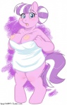 anthro anthrofied areola big_breasts blue_eyes blush breasts female looking_at_viewer nipples open_mouth slightly_chubby solo towel towel_only ponyclopsasaurus friendship_is_magic hasbro my_little_pony nurse_sweetheart_(mlp) earth_pony equid equine horse mammal pony