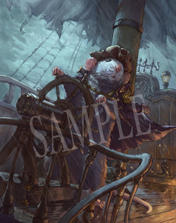 biped clothing cloud detailed_background feral hat headgear headwear outside pink_nose pirate pirate_hat raining sample ship solo storm vehicle watercraft nejumipro mammal murid murine rat rodent 2023 distracting_watermark hi_res watermark