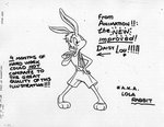 1990s_theme anthro barefoot basketball_uniform beta_design bottomwear buckteeth clothed clothing feet female hair notes shirt short_hair shorts smile solo sportswear tank_top teeth text topwear towel tune_squad_outfit tune_squad_outfit_(1996) uniform unknown_artist looney_tunes space_jam warner_brothers lola_bunny lagomorph leporid mammal rabbit black_and_white concept_art english_text monochrome