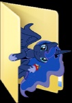 alpha_channel apple blue_body blue_feathers blue_hair blues27xx equid equine ethereal_hair feathered_wings feathers female feral folder food friendship_is_magic fruit hair hasbro horn icon looking_at_viewer low_res mammal my_little_pony mythological_creature mythological_equine mythology plant princess_luna_(mlp) solo winged_unicorn wings