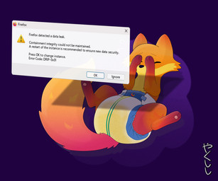 big_diaper bodily_fluids diaper embarrassed error_message feral genital_fluids hand_on_face lying on_back pawpads solo spread_legs spreading sweat sweatdrop text toony urine user_interface wetting conditional_dnp yakukitsu firefox mozilla kit_(mozilla_firefox) canid canine fox mammal red_fox true_fox 6:5 english_text hi_res nonbinary_(lore)