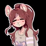 =_= anthro anthrofied blush bodily_fluids brown_hair clothing drooling drowsy eyes_closed fluffy freckles fur hair heart_nose heart_symbol long_hair pink_body pink_fur pokemorph ponytail saliva simple_background solo sweater teeth tired topwear transparent_background freda_b nintendo pokemon cinnamon_(sinamuna) chinchilla chinchillid generation_5_pokemon mammal minccino pokemon_(species) rodent 1:1 alpha_channel