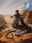 aiming_weapon angry anthro armor claws clothing fangs feral fight flag flag_(object) group gun handgun hat headgear headwear helmet holding_flag holding_object male pistol pointing_gun ranged_weapon rifle teeth weapon techiesxc reptile scalie snake terminid 2025 digital_media_(artwork) hi_res
