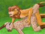 all_fours anthro anthro_on_anthro asphyxiation choking death doggystyle duo erotic_asphyxiation eyes_closed fangs forced from_behind_position interspecies male male/male neck_grab rape sex snuff tail teeth tongue yellow_eyes guppy_(artist) felid hyena lion mammal pantherine spotted_hyena