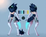 anthro fur machine male screen screen_face simple_background solo tail hirvador griffin(protogen) protogen robot absurd_res colored digital_drawing_(artwork) digital_media_(artwork) hi_res shaded