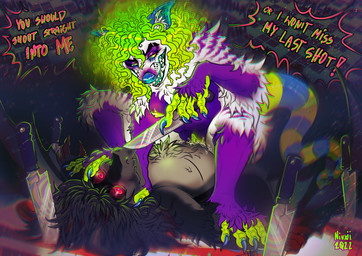 anthro bodily_fluids breasts circus clown creepy crouching cum cum_inside deezee duo female female_on_top forced forced_orgasm genital_fluids glamfur harlequin knife male male/female on_top orgasm rape sex shield sitting slightly_chubby slightly_chubby_female sparklefur tail vaginal_fluids niuxii mythology american_opossum canid canine canis dragon hybrid mammal marsupial mythological_creature mythological_scalie scalie wolf colorful_theme