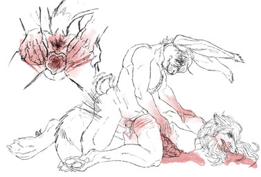 animal_genitalia anthro balls big_breasts blood bodily_fluids breasts butt corpse cum death disembowelment duo female female_death female_penetrated forced fur genital_fluids genitals gore gore_focus hair male male/female male_penetrating male_penetrating_female necrophilia nipples nude open_mouth penetration penis rape sex smile snuff tail vaginal saberhorn canid canine fox lagomorph mammal red_fox true_fox digital_media_(artwork) hi_res