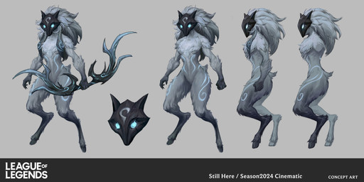 anthro bow_(weapon) breasts female fur grey_background holding_bow_(weapon) holding_object holding_ranged_weapon holding_weapon hooves mask mask_only nude ranged_weapon simple_background solo standing tail text weapon white_body white_fur guan_yu_chen league_of_legends riot_games tencent kindred_(lol) lamb_(lol) bovid caprine mammal sheep 2:1 absurd_res concept_art digital_media_(artwork) english_text hi_res official_art