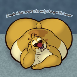 anthro belly big_belly big_butt buckteeth butt fingers fur huge_belly huge_butt looking_at_viewer male moobs nude obese obese_anthro obese_male open_mouth overweight overweight_anthro overweight_male red_nose simple_background smile solo tail teeth text tuft wide_hips yellow_body yellow_fur bigtimekudo disney lilo_and_stitch reuben_(lilo_and_stitch) stitch_(lilo_and_stitch) alien experiment_(lilo_and_stitch) hi_res