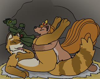 6_tails anal anal_penetration anthro balls bdsm bodily_fluids bondage bound cave crown crying cuckold dominant dominant_male duo erection exhibitionism forced forced_to_watch fur genitals headgear looking_at_another male male/male male_penetrated male_penetrating male_penetrating_male multi_tail penetration penis sex submissive submissive_male tail tears trout_(artist) nintendo pokemon canid canine generation_1_pokemon kobold mammal pokemon_(species) procyonid raccoon scalie vulpix 2016 aliasing digital_media_(artwork)