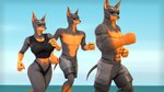 5_fingers abs anthro athletic athletic_anthro athletic_female athletic_male big_breasts black_body black_fur black_nose bottomwear breasts brown_body brown_fur clothed clothed_anthro clothed_female clothed_male clothing eyewear female fingers fur group humanoid_hands jogging male male/female multicolored_body multicolored_fur muscular muscular_anthro muscular_male pecs shirt shorts sunglasses tank_top thong topless topless_anthro topless_male topwear trio two_tone_body two_tone_fur underwear petruz petruz_(copyright) canid canine canis dobermann domestic_dog mammal pinscher 16:9 2024 3d_(artwork) digital_media_(artwork) hi_res source_filmmaker_(artwork) widescreen