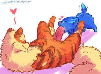 2013 <3 age_difference arcanine balls blush canine cute duo electrike electrikedeathstrike erection eyes_closed fellatio female feral fur happy happy_sex hindpaw knot licking lying male mammal nintendo on_back oral oral_sex orange_fur paws penis pokémon sex size_difference straight tailwag tongue video_games
Rating: Explicit
Score: 10
User: HerpyDragon
Date: January 30, 2014