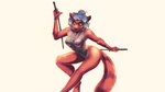 16:9 2019 ailurid anthro breasts digital_media_(artwork) female hair holding_object holding_weapon katana looking_at_viewer mammal melee_weapon nipples nude red_panda simple_background solo sword tail watsup weapon white_background widescreen
