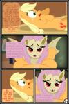 2016 absurd_res accessory applejack_(mlp) base_three_layout bat_pony blockage_(layout) blonde_hair chatting comic dialogue duo ear_tuft english_text equid eyelashes fangs female female/female feral flutterbat_(mlp) fluttershy_(mlp) four_frame_image freckles friendship_is_magic green_eyes gutovi-kun hair hair_accessory hairband hasbro hi_res horizontal_blockage mammal membrane_(anatomy) membranous_wings my_little_pony pink_hair red_eyes speech_bubble teeth text three_row_layout tuft wings