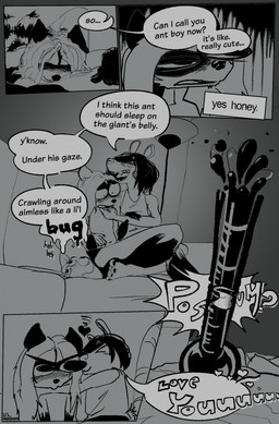 4_toes anthro aroused blush clothed clothing dialogue duo feet foot_fetish foot_focus furniture hug humanoid_feet male male/male male_anthro plantigrade slice_of_life sofa speech_bubble teasing text toes topless topless_anthro topless_male jibjoblemeza american_opossum mammal marsupial virginia_opossum comic english_text hi_res monochrome