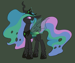 corruption female feral horn insect_wings solo wings carniscorner friendship_is_magic hasbro my_little_pony princess_celestia_(mlp) arthropod changeling_(mlp)