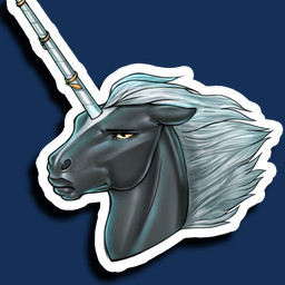 angry black_body ears_pinned eyebrows facial_markings hair head_markings horn jewelry lips long_horn looking_at_viewer mane markings orange_eyes simple_background solo white_hair white_horn white_mane quillu mythology alisian equid equine mammal mythological_creature mythological_equine unicorn 1:1 2026 alpha_channel detailed digital_media_(artwork) headshot_portrait portrait