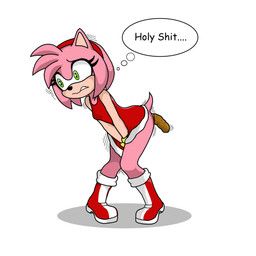accident anal_wink anthro anus clothed clothing conjoined_eyes dress feces feces_in_ass female female_pooping green_eyes no_underwear poop_desperation pooping profanity solo thought_bubble sim_son sega sonic_the_hedgehog_(series) amy_rose eulipotyphlan hedgehog mammal 1:1 absurd_res hi_res
