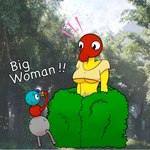 anthro big_female intersex intersex/intersex anomalynexus big_walk_(game) avian humanoid 1:1 absurd_res hi_res