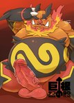 absurd_res belly big_belly big_dick_day emboar generation_5_pokemon hi_res male mammal nintendo pokemon pokemon_(species) slightly_chubby slightly_chubby_male solo suina toba2110 uncensored