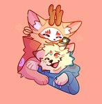 anthro cuddling duo heart_symbol hug love male male/male raiuche asian_mythology chinese_mythology east_asian_mythology fabulous_beasts mythology hoichi sibuxiang_the_deer_(youshouyan) canid canine canis deer domestic_dog mammal mythological_creature nordic_sled_dog samoyed spitz