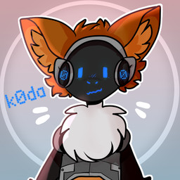 ambiguous_gender anthro embarrassed fluffy fur inner_ear_fluff looking_at_viewer machine neck_tuft orange_body orange_ears orange_fur screen screen_face simple_background solo standing text tuft white_body white_fur llamadoodles k0da protogen 1:1 2020 digital_drawing_(artwork) digital_media_(artwork) english_text half-length_portrait hi_res portrait